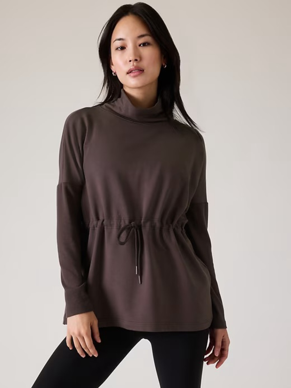 Athleta Balance Cinch Sweatshirt in Shale | Size Large